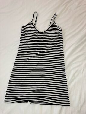Double Zero Black and White Striped Tank Dress